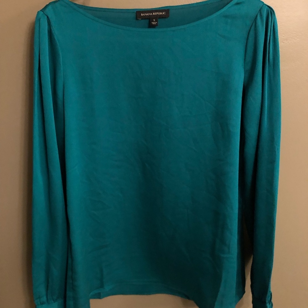 Satin emerald green long sleeve